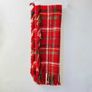 Bedford Collection home throw blanket, Red plaid, Made in USA